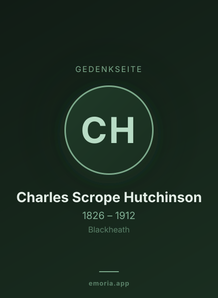 Gedenkportrait von Charles Scrope Hutchinson