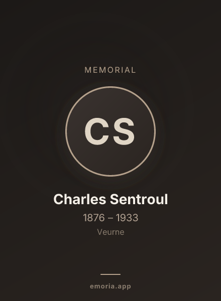 Memorial portrait of Charles Sentroul