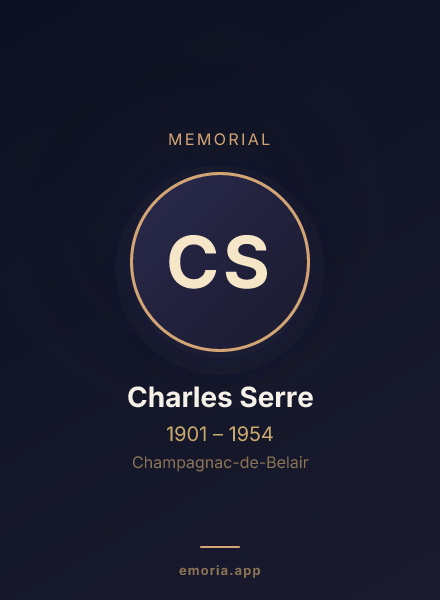 Memorial portrait of Charles Serre