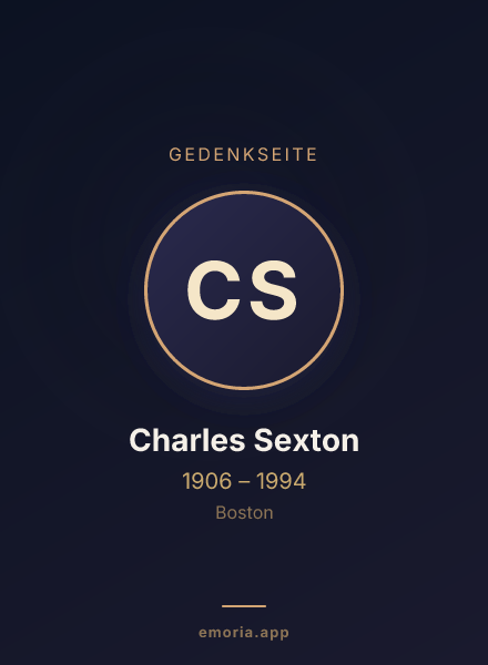 Gedenkportrait von Charles Sexton