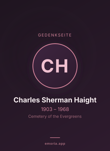 Gedenkportrait von Charles Sherman Haight