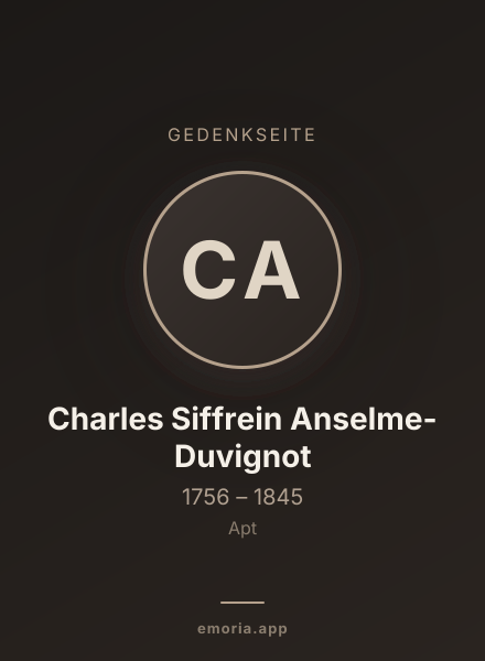 Gedenkportrait von Charles Siffrein Anselme-Duvignot