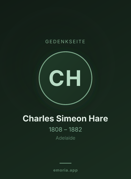 Gedenkportrait von Charles Simeon Hare
