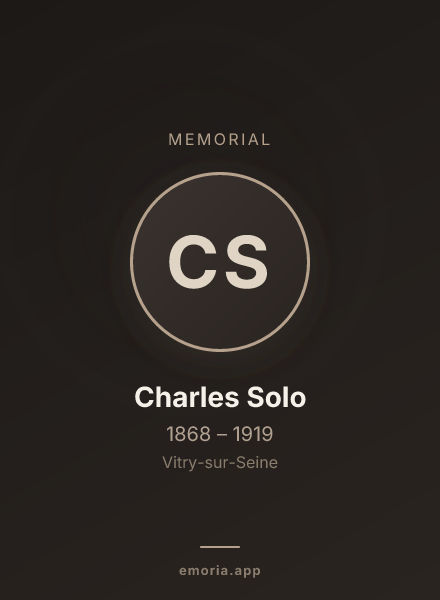 Memorial portrait of Charles Solo