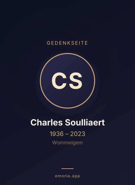Gedenkportrait von Charles Soulliaert