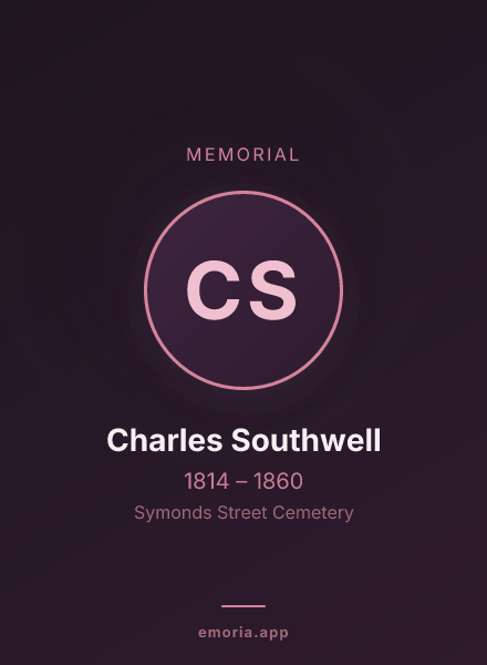 Memorial portrait of Charles Southwell