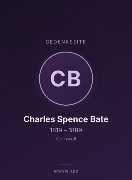 Gedenkportrait von Charles Spence Bate