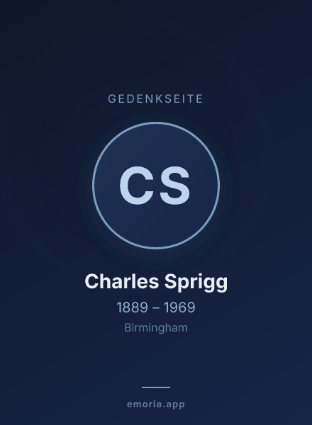 Gedenkportrait von Charles Sprigg