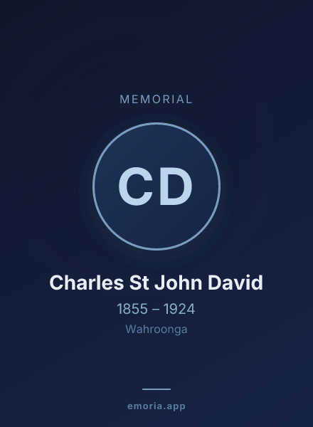 Memorial portrait of Charles St John David