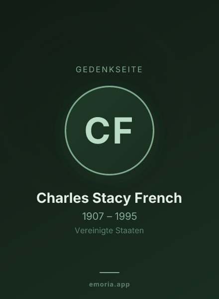 Gedenkportrait von Charles Stacy French