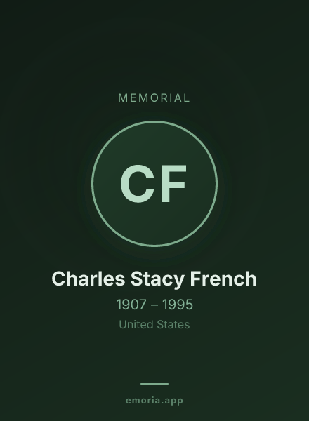 Memorial portrait of Charles Stacy French
