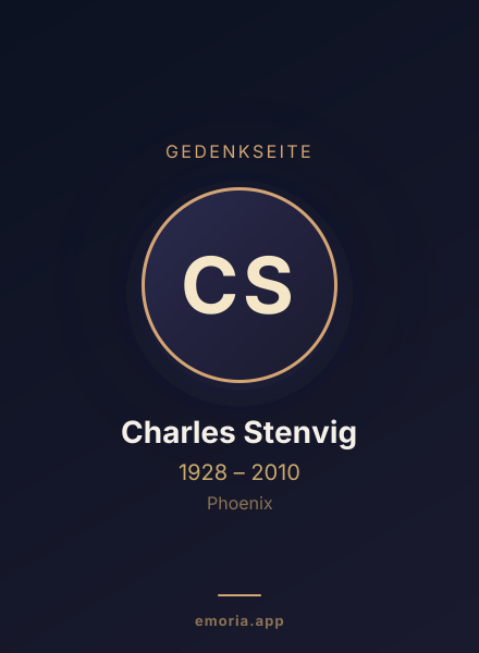 Gedenkportrait von Charles Stenvig