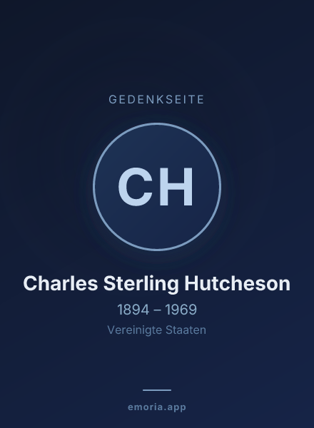 Gedenkportrait von Charles Sterling Hutcheson