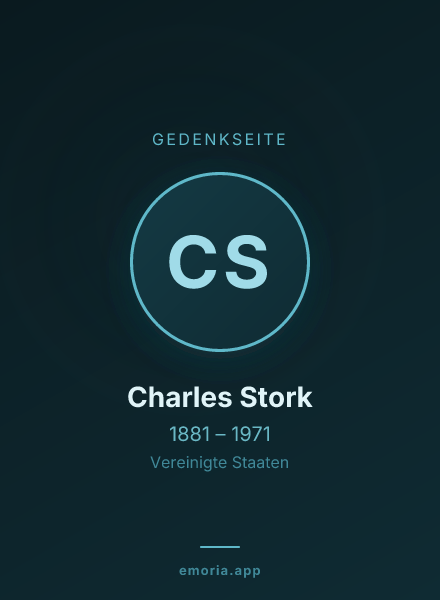 Gedenkportrait von Charles Stork