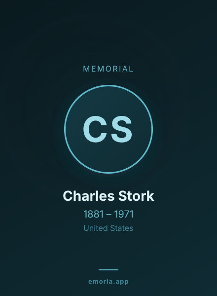 Memorial portrait of Charles Stork