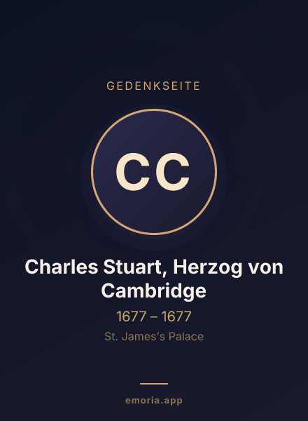Gedenkportrait von Charles Stuart, Herzog von Cambridge