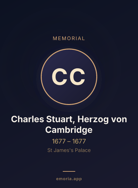 Memorial portrait of Charles Stuart, Herzog von Cambridge