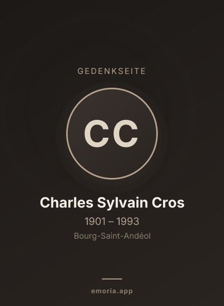 Gedenkportrait von Charles Sylvain Cros