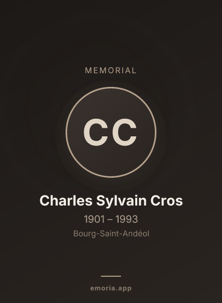 Memorial portrait of Charles Sylvain Cros