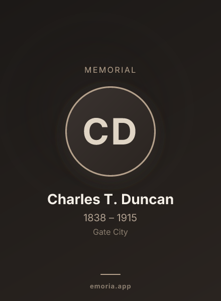 Memorial portrait of Charles T. Duncan