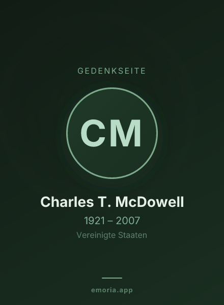 Gedenkportrait von Charles T. McDowell