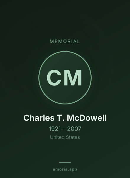 Memorial portrait of Charles T. McDowell