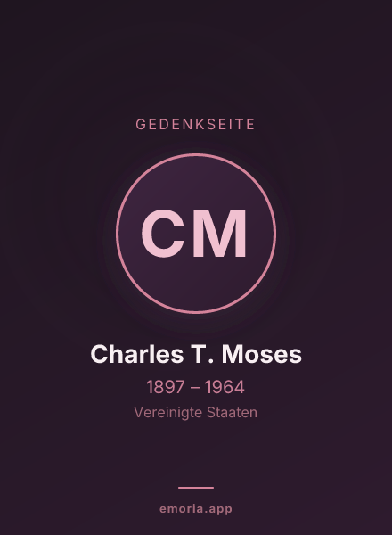 Gedenkportrait von Charles T. Moses