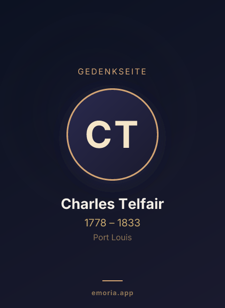 Gedenkportrait von Charles Telfair