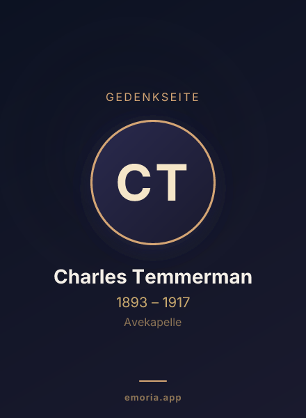 Gedenkportrait von Charles Temmerman