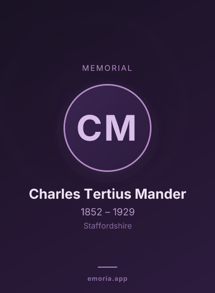 Memorial portrait of Charles Tertius Mander