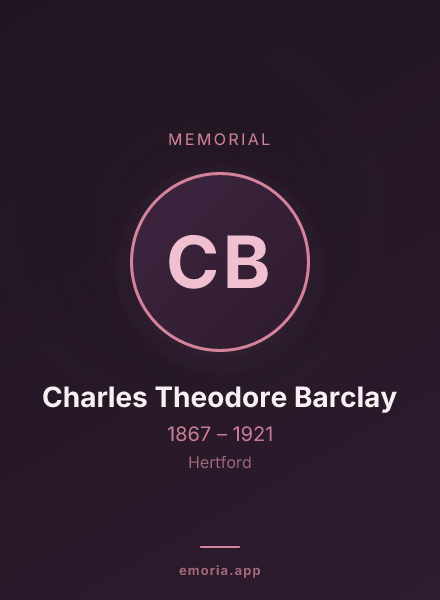 Memorial portrait of Charles Theodore Barclay
