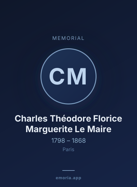 Memorial portrait of Charles Théodore Florice Marguerite Le Maire