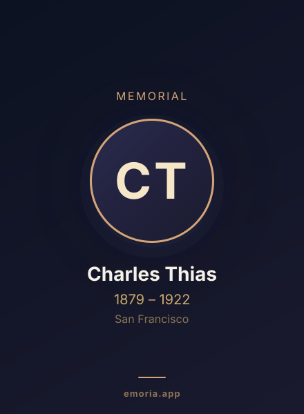 Memorial portrait of Charles Thias