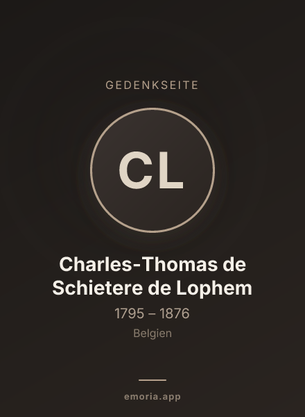 Gedenkportrait von Charles-Thomas de Schietere de Lophem
