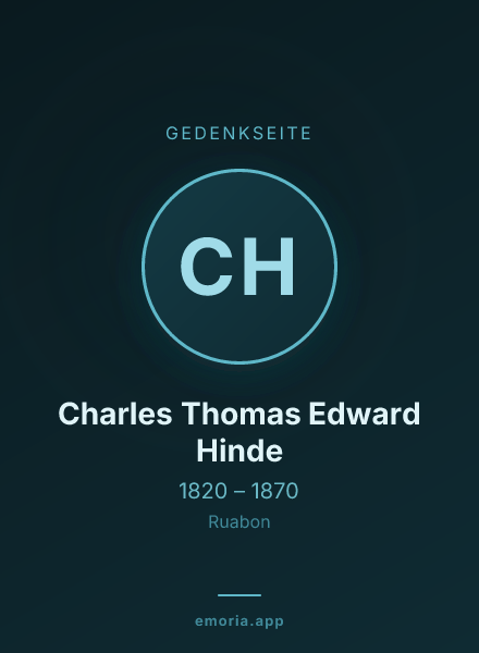 Gedenkportrait von Charles Thomas Edward Hinde