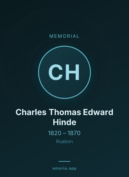 Memorial portrait of Charles Thomas Edward Hinde