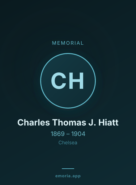 Memorial portrait of Charles Thomas J. Hiatt