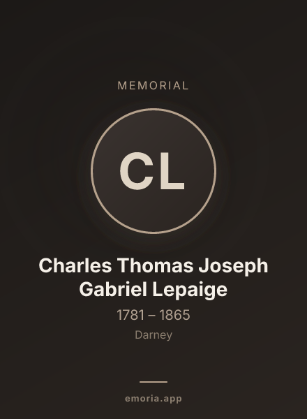 Memorial portrait of Charles Thomas Joseph Gabriel Lepaige