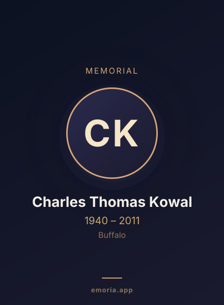 Memorial portrait of Charles Thomas Kowal