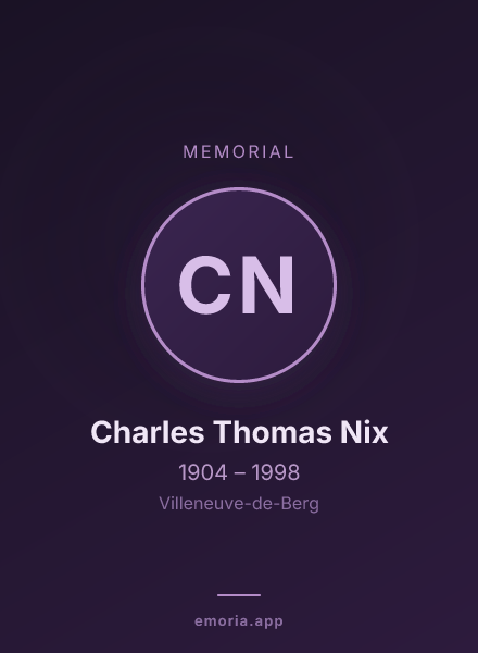 Memorial portrait of Charles Thomas Nix