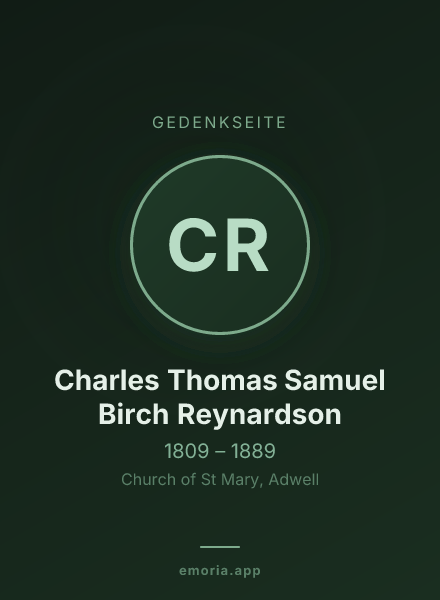 Gedenkportrait von Charles Thomas Samuel Birch Reynardson