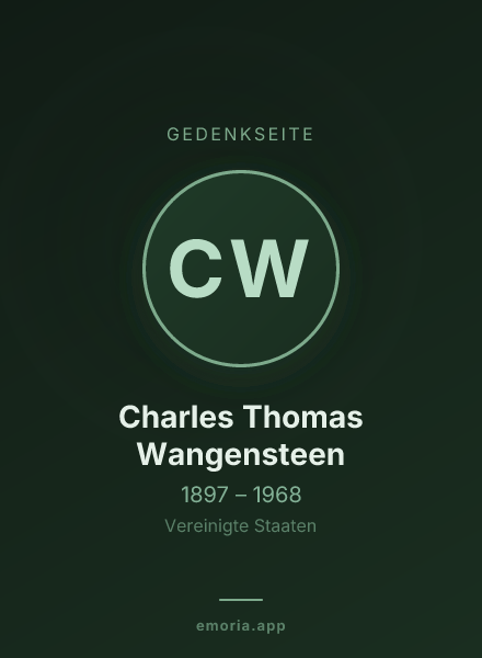 Gedenkportrait von Charles Thomas Wangensteen