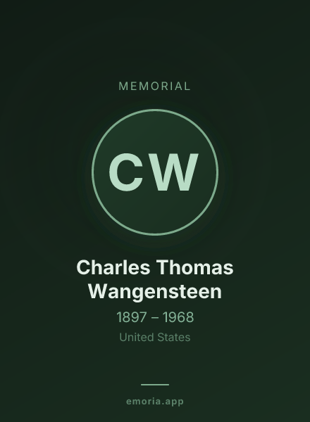 Memorial portrait of Charles Thomas Wangensteen