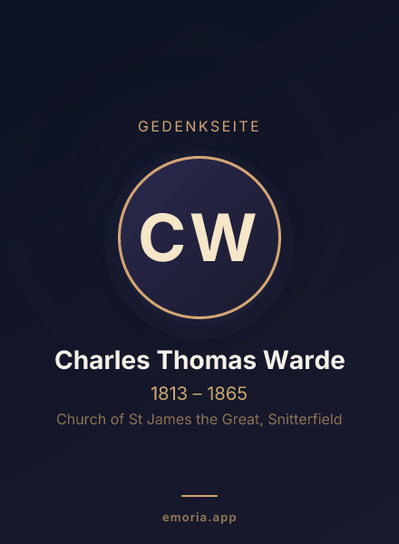 Gedenkportrait von Charles Thomas Warde