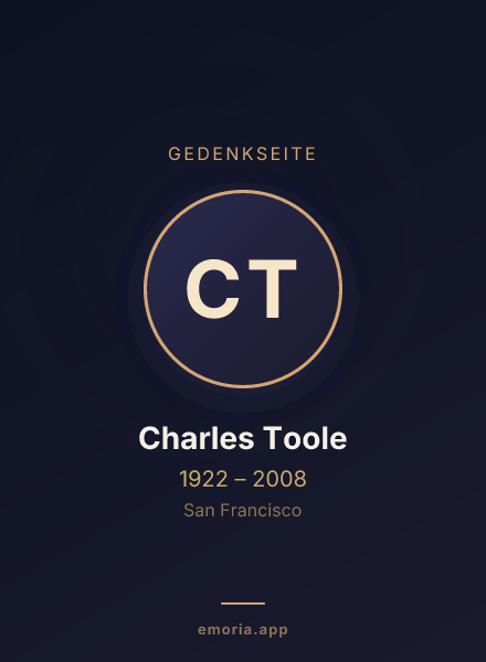 Gedenkportrait von Charles Toole