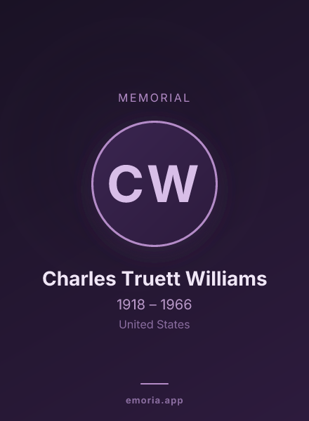 Memorial portrait of Charles Truett Williams