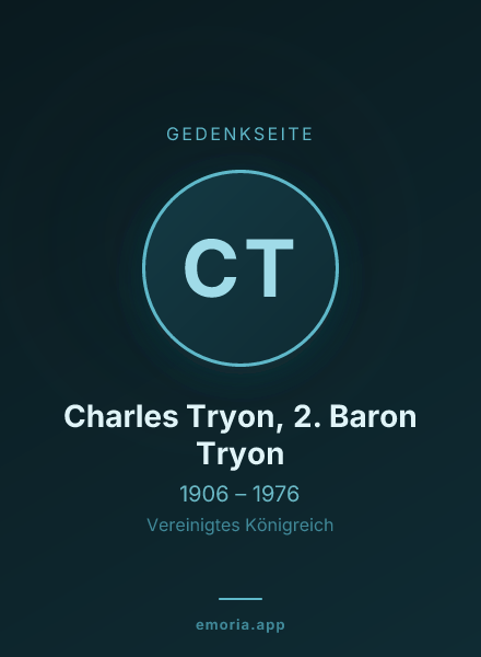 Gedenkportrait von Charles Tryon, 2. Baron Tryon