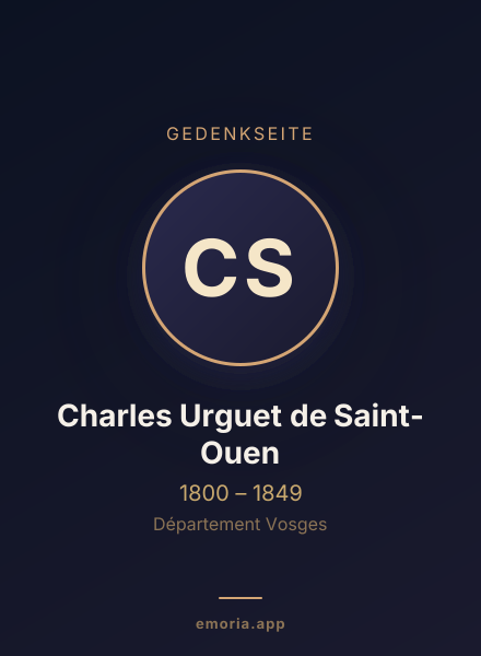 Gedenkportrait von Charles Urguet de Saint-Ouen