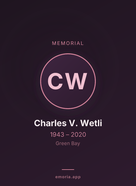 Memorial portrait of Charles V. Wetli