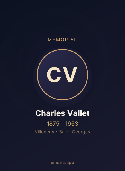 Memorial portrait of Charles Vallet
